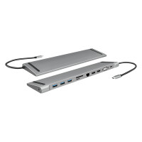 LogiLink UA0373 - Kabelgebunden - USB 3.2 Gen 1 (3.1 Gen 1) Type-C - 100 W - 3,5 mm - 10,100,1000 Mbit/s - Aluminium