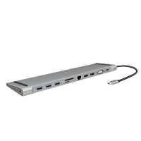 LogiLink UA0373 - Kabelgebunden - USB 3.2 Gen 1 (3.1 Gen 1) Type-C - 100 W - 3,5 mm - 10,100,1000 Mbit/s - Aluminium