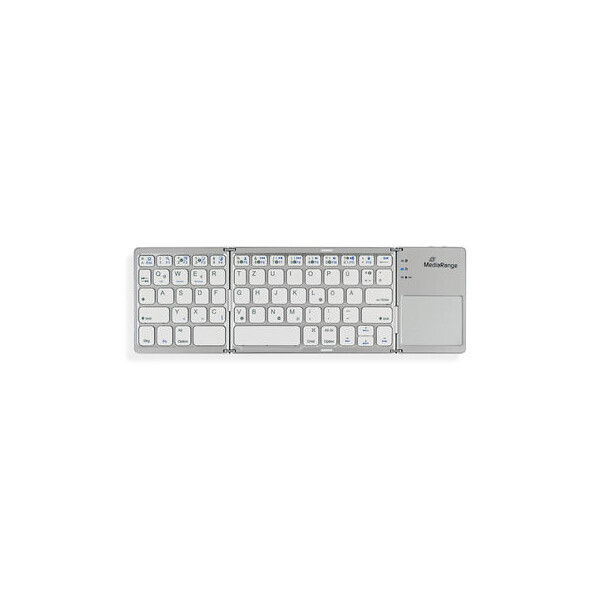 MEDIARANGE Tastatur Wireless 63 Ta. faltbar Toch. DE silber