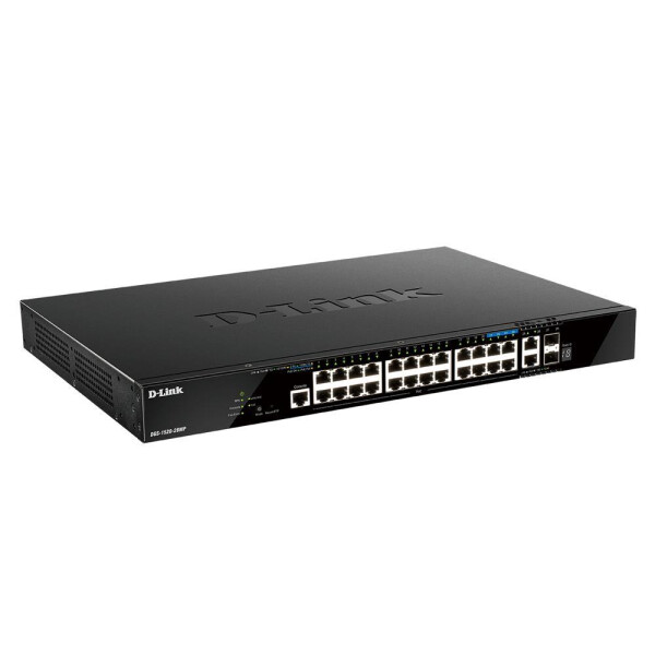 D-Link DGS-1520-28MP/E 28-Port GBit PoE Smart Mgt Stack Switch - Switch - 28-Port