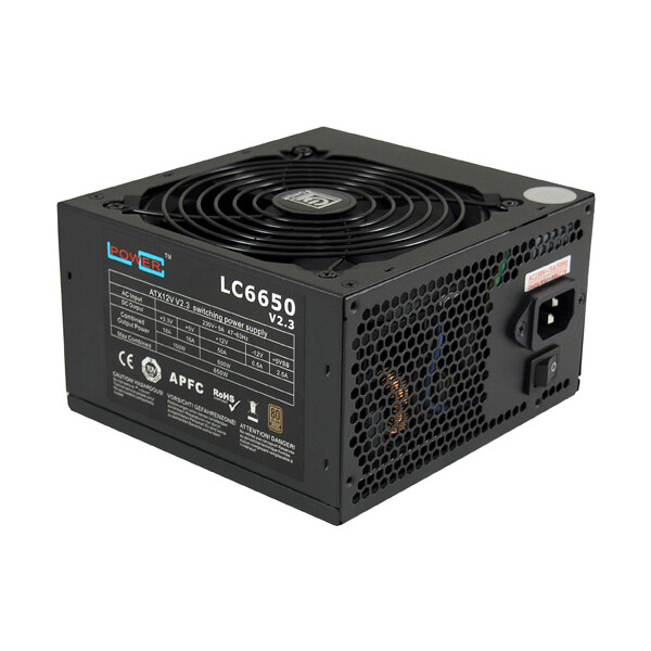 LC-Power LC6650 V2.3 - 650 W - 230 V - 47 - 63 Hz - 5 A - Aktiv - 100 W