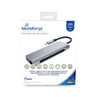 MEDIARANGE MRCS510 - USB 3.2 Gen 1 (3.1 Gen 1) Type-C - USB 3.2 Gen 1 (3.1 Gen 1) Type-A - USB 3.2 Gen 1 (3.1 Gen 1) Type-C - 3840 x 2160 Pixel - SD,SDHC,SDXC - 5000 Mbit/s - Silber
