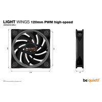 Be Quiet! Light Wings | 120mm PWM Triple Pack high-speed - Ventilator - 12 cm - 2500 RPM - 31 dB - 52,3 cfm - 88,86 m³/h