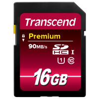 Transcend 16GB SDHC Class 10 UHS-I - 16 GB - SDHC - Klasse 10 - NAND - 90 MB/s - Class 1 (U1)