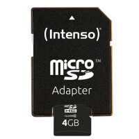 Intenso 4GB MicroSDHC - 4 GB - MicroSDHC - Klasse 10 - 25 MB/s - Schockresistent - Temperaturbeständig - Wasserdicht - Röntgensicher - Schwarz