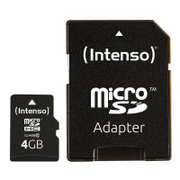 Intenso 4GB MicroSDHC - 4 GB - MicroSDHC - Klasse 10 - 25 MB/s - Schockresistent - Temperaturbest&auml;ndig - Wasserdicht - R&ouml;ntgensicher - Schwarz