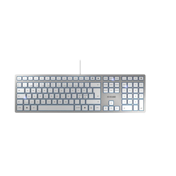 Cherry KC 6000 SLIM - Standard - USB - QWERTY - Silber - Weiß