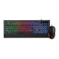 Thermaltake Challenger Combo - Standard - USB - Membran-Schl&uuml;sselschalter - RGB-LED - Schwarz - Maus enthalten