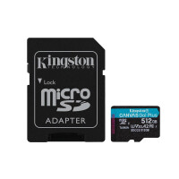 Kingston Canvaa Go! Plus - 512 GB - MicroSD - K clae 10 - UHS-I - 170 MB/s - 90 MB/s
