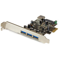 StarTech.com 4 Port PCI Express USB 3.0 Karte - PCIe - USB 3.2 Gen 1 (3.1 Gen 1) - Full-height / Low-profile - PCI 2.0 - Schwarz - Edelstahl - 3 m