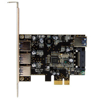 StarTech.com 4 Port PCI Express USB 3.0 Karte - PCIe - USB 3.2 Gen 1 (3.1 Gen 1) - Full-height / Low-profile - PCI 2.0 - Schwarz - Edelstahl - 3 m