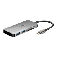 D-Link DUB-M610 - Kabelgebunden - USB 3.2 Gen 1 (3.1 Gen 1) Type-C - 100 W - Aluminium - Schwarz - MicroSD (TransFlash) - SD - SDHC - SDXC - 4K Ultra HD