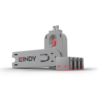 Lindy USB Port Schloss 4 Stueck mit Schlüssel Code...