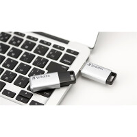 Verbatim Secure Pro - USB 3.0-Stick 64 GB - Silber - 64 GB - USB Typ-A - 3.2 Gen 1 (3.1 Gen 1) - 35 MB/s - Kappe - Schwarz - Grau