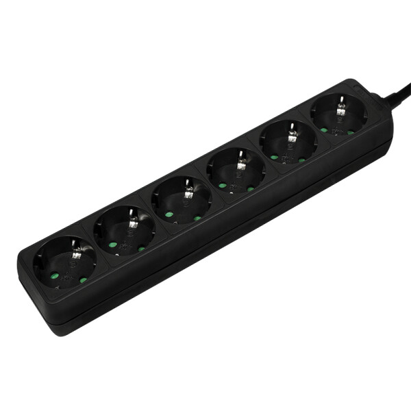 LogiLink LPS238B - 1,5 m - 6 AC-Ausgänge - Indoor - IP20 - Schwarz - 250 V