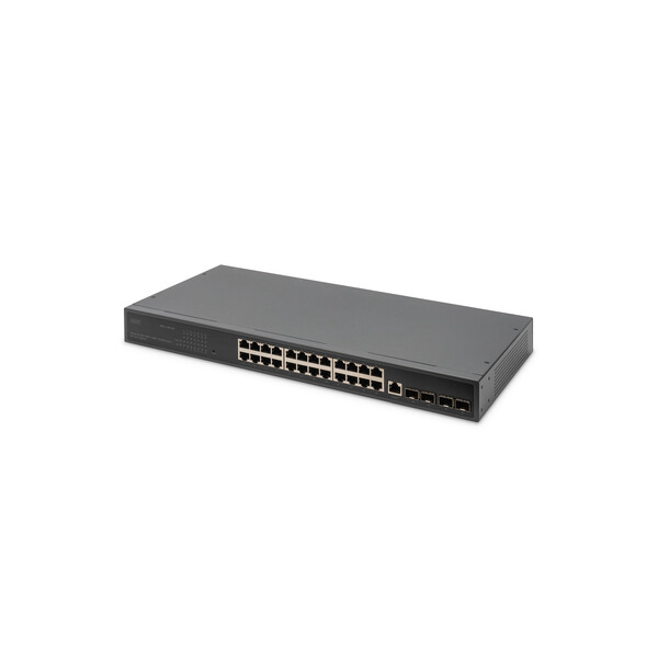 DIGITUS 24 Port 10/100/1000 + 4SFP+ UPLINK Switch, 19", L2+ Features