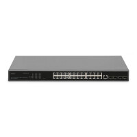 DIGITUS 24 Port 10/100/1000 + 4SFP+ UPLINK Switch, 19", L2+ Features