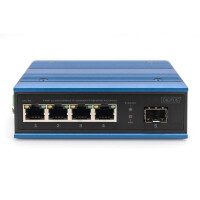 DIGITUS 4-port 10/100/1000BASE-TX+1000Base-FX Industrial PoE Switch