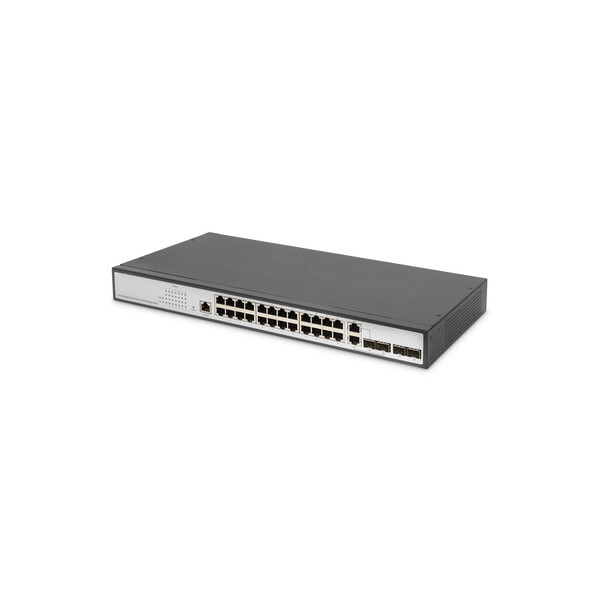 DIGITUS 24-Port Gigabit Switch, 19 Zoll, Managed, 2 Uplinks