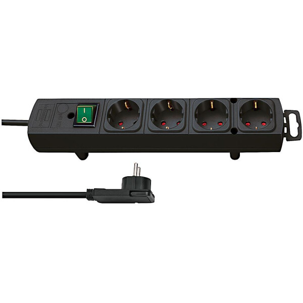 Brennenstuhl 1153100100 - 2 m - 4 AC-Ausgänge - Indoor - Schwarz - 320 mm - Schwarz