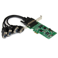 StarTech.com 4 Port Serielle PCI Express Schnittstellenkarte - 2 x RS232 2 x RS422 / RS485 - PCIe - Seriell - RS-232/422/485 - SystemBase SB16C1052PCI - 256 B - 0 - 100 &deg;C