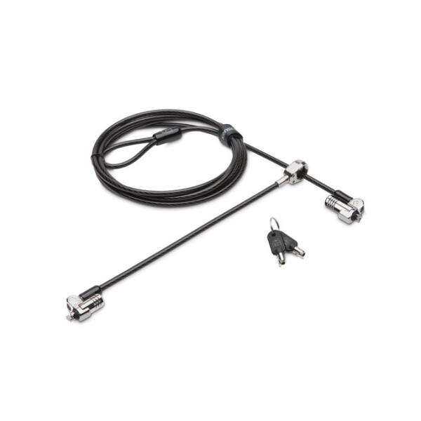 Kensington NanoSaver®-Laptopschloss mit zwei Schließköpfen - 1,8 m - Kensington - Schlüssel - Karbonstahl - Schwarz - Edelstahl