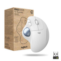 Logitech ERGO M575 for Business - rechts - Trackball - RF Wireless + Bluetooth - 2000 DPI - Weiß