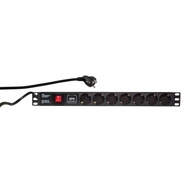 LogiLink PDU7C01 - 7 AC-Ausgänge - Typ F - 230 V - 50 - 60 Hz - 16 A - 3500 W