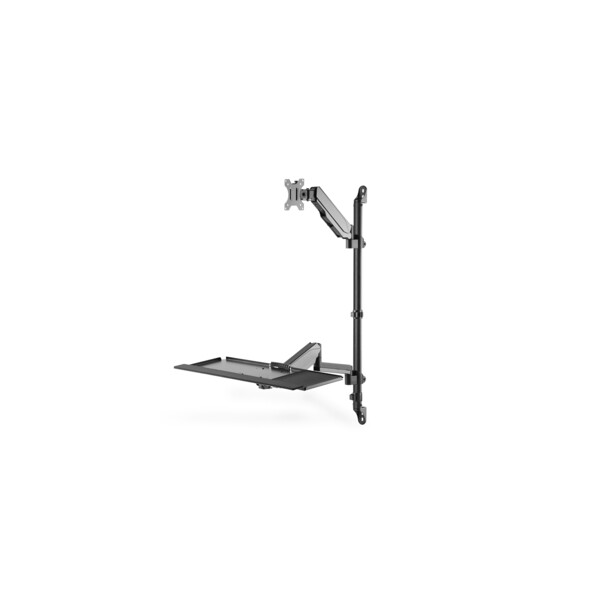 DIGITUS Flexibler Steh-/ Sitz-Arbeitsplatz zur Wandmontage, Single Monitor