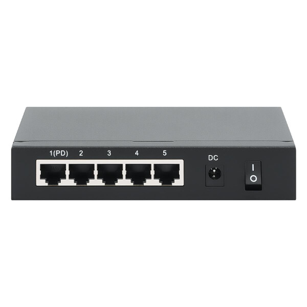 Intellinet PoE-Powered 5-Port Gigabit Switch with PoE Passthrough - Switch - 1 x 10/100/1000 + 4 x 10/100/1000 (PoE)