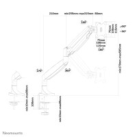 Neomounts by Newstar Select Flachbild Tischhalterung - Klemme /Bolzen - 9 kg - 25,4 cm (10 Zoll) - 81,3 cm (32 Zoll) - 100 x 100 mm - Weiß