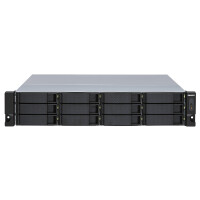 QNAP TL-R1200S-RP - HDD / SSD-Gehäuse - 2.5/3.5 Zoll - Serial ATA III - 6 Gbit/s - Hot-Swap - Schwarz - Grau
