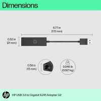 HP USB-3.0-zu-Gigabit-LAN-Adapter - Kabelgebunden - USB -...