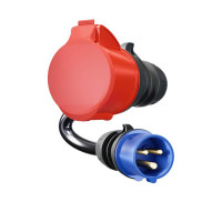 go-e Adapter Gemini flex 22 kW auf CEE blau 16 A - Schwarz - Gerade - Gerade - IP55 - 22 kW - 16 A