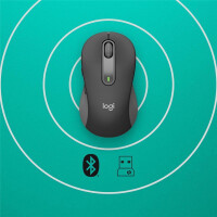 Logitech Signature M650 for Business - rechts - Optisch - RF Wireless + Bluetooth - 4000 DPI - Graphit