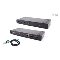 i-tec USB 3.0 / USB-C / Thunderbolt Dual Display Docking Station + Power Delivery 85W - Kabelgebunden - USB 3.2 Gen 1 (3.1 Gen 1) Type-C - 85 W - 3,5 mm - 10,100,1000 Mbit/s - Schwarz