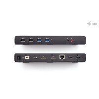 i-tec USB 3.0 / USB-C / Thunderbolt Dual Display Docking Station + Power Delivery 85W - Kabelgebunden - USB 3.2 Gen 1 (3.1 Gen 1) Type-C - 85 W - 3,5 mm - 10,100,1000 Mbit/s - Schwarz