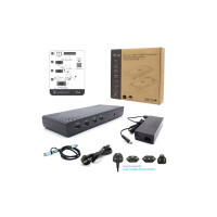 i-tec USB 3.0 / USB-C / Thunderbolt Dual Display Docking Station + Power Delivery 85W - Kabelgebunden - USB 3.2 Gen 1 (3.1 Gen 1) Type-C - 85 W - 3,5 mm - 10,100,1000 Mbit/s - Schwarz