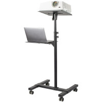 StarTech.com Mobile Projektor und Laptopständer - 2 Regale für jeweils 10 kg - höhenverstellbar mit feststellbaren Rädern
