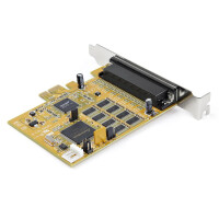 StarTech.com 8 Port PCI Express Karte - PCIe RS232 Erweiterungskarte - 16C1050 UART - Multiport DB9 Controller / serial adapter card - 15 kV ESD-Schutz - Windows &amp; Linux - PCIe - Seriell - RS-232 - Gelb - 0,5 m - 160013 h