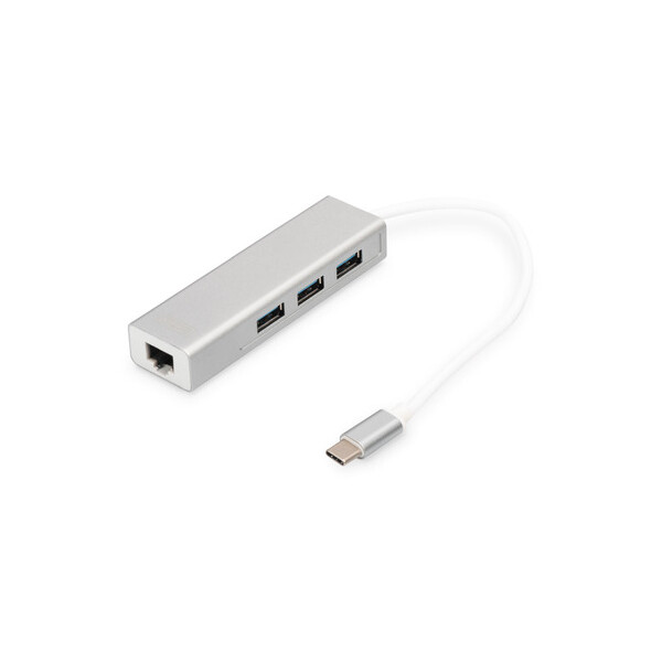 DIGITUS USB Type-C 3-Port Hub + Gigabit Ethernet