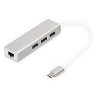 DIGITUS USB Type-C 3-Port Hub + Gigabit Ethernet