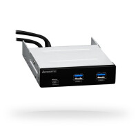 Chieftec MUB-3003 - USB 3.2 Gen 2 (3.1 Gen 2) Type-A - USB 3.2 Gen 1 (3.1 Gen 1) Type-A - USB 3.2 Gen 2 (3.1 Gen 2) Type-C - 10000 Mbit/s - Schwarz - Metall - Kunststoff - 102 mm