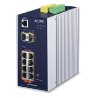 Planet IP30 Industrial 8* 1000TP PoE + - Managed - L2+ - Gigabit Ethernet (10/100/1000) - Vollduplex - Power over Ethernet (PoE) - Wandmontage
