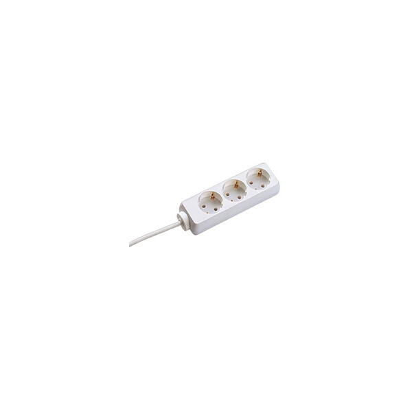 Bachmann 3x Schuko H05VV-F 3G 1.50mm² 16A/3680W 3m - 3 m - Kunststoff - Weiß - 3 AC-Ausgänge - 3680 W - 16 A