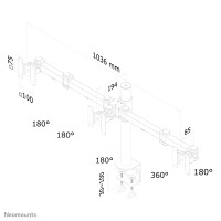 Neomounts by Newstar Monitor-Tischhalterung - Klemme - 6 kg - 25,4 cm (10 Zoll) - 53,3 cm (21 Zoll) - 100 x 100 mm - Schwarz