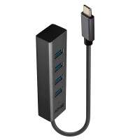 Lindy 43325 - USB 3.2 Gen 1 (3.1 Gen 1) Type-C - USB 3.2 Gen 1 (3.1 Gen 1) Type-A - 5000 Mbit/s - Grau - Aluminium - Kunststoff - 0,3 m