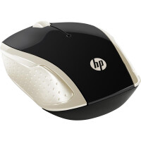 HP Wireless-Maus 200 (Silk Gold) - Beidhändig - Optisch - RF Wireless - 1000 DPI - Schwarz - Gold