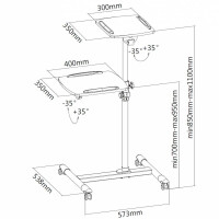 Techly Flexible Universal Trolleys für Notebook /...