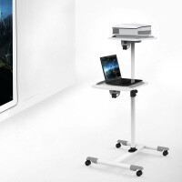 Techly Flexible Universal Trolleys für Notebook / Beamer, 85-110 cm, weiß